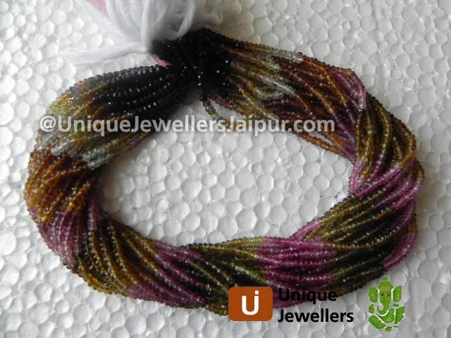 Multi Tourmaline Faceted Roundelle Beads